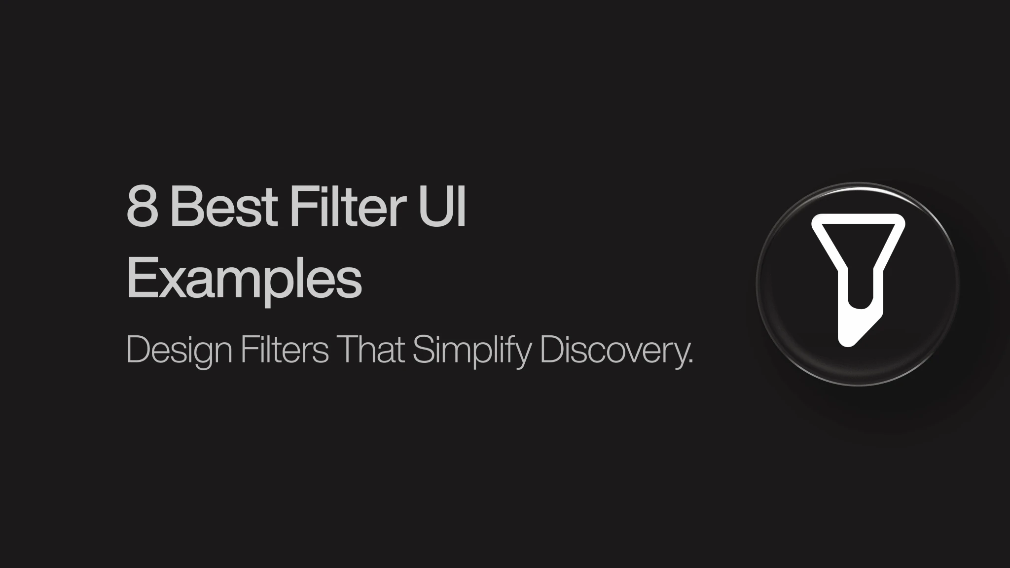 Best Filter UI Examples