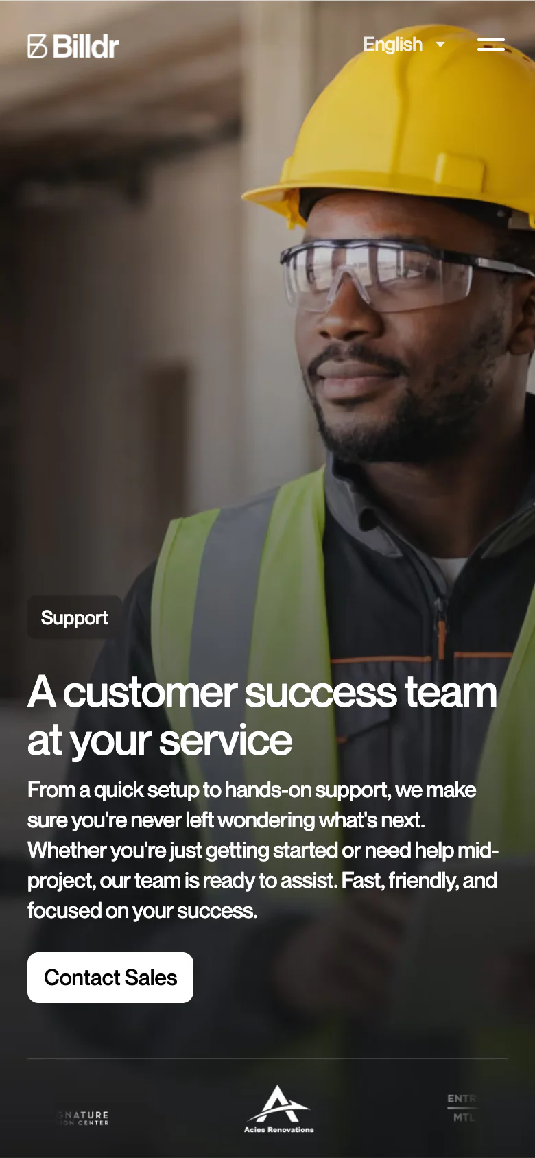 Billdr support page