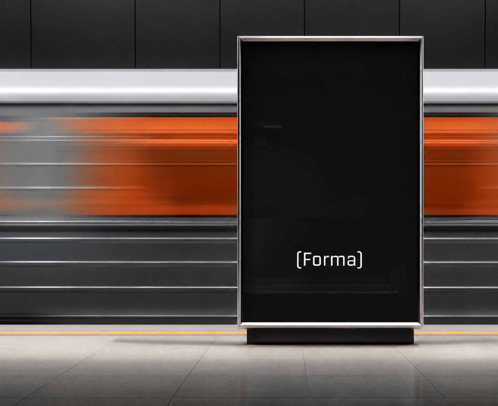 Camb AI poster on a station platform
