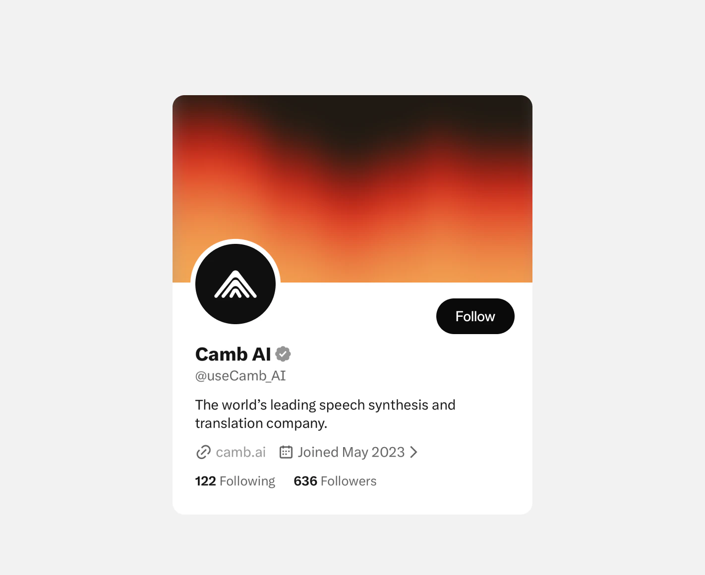 Camb AI social profile — the world’s leading speech synthesis and translation company