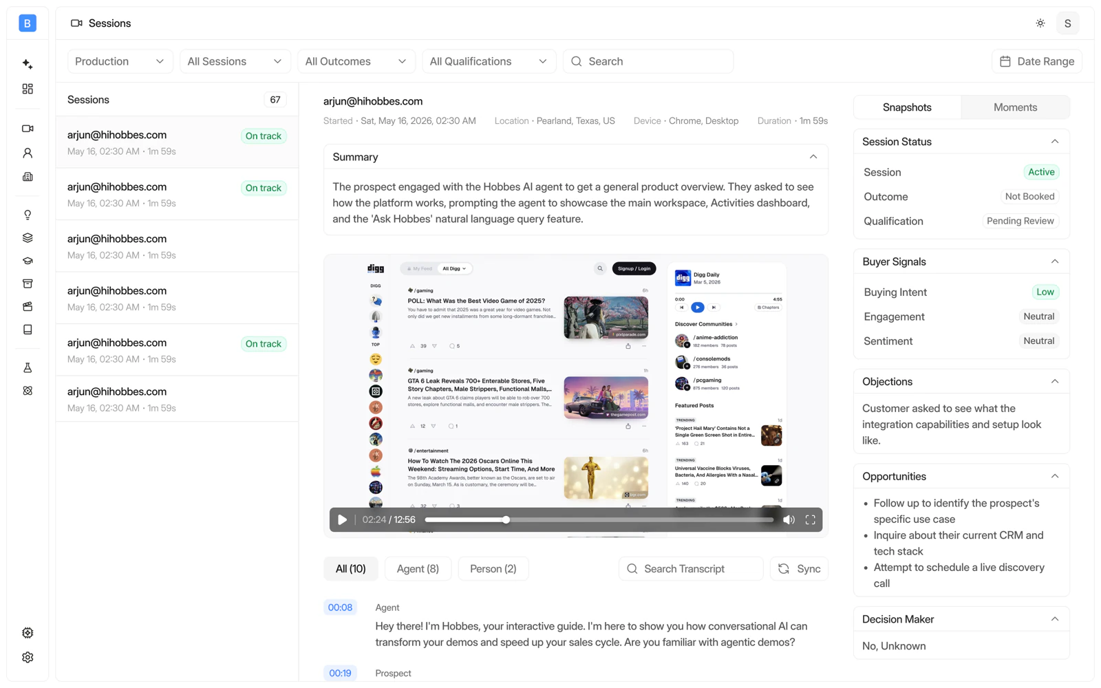 Hobbes product interface 6