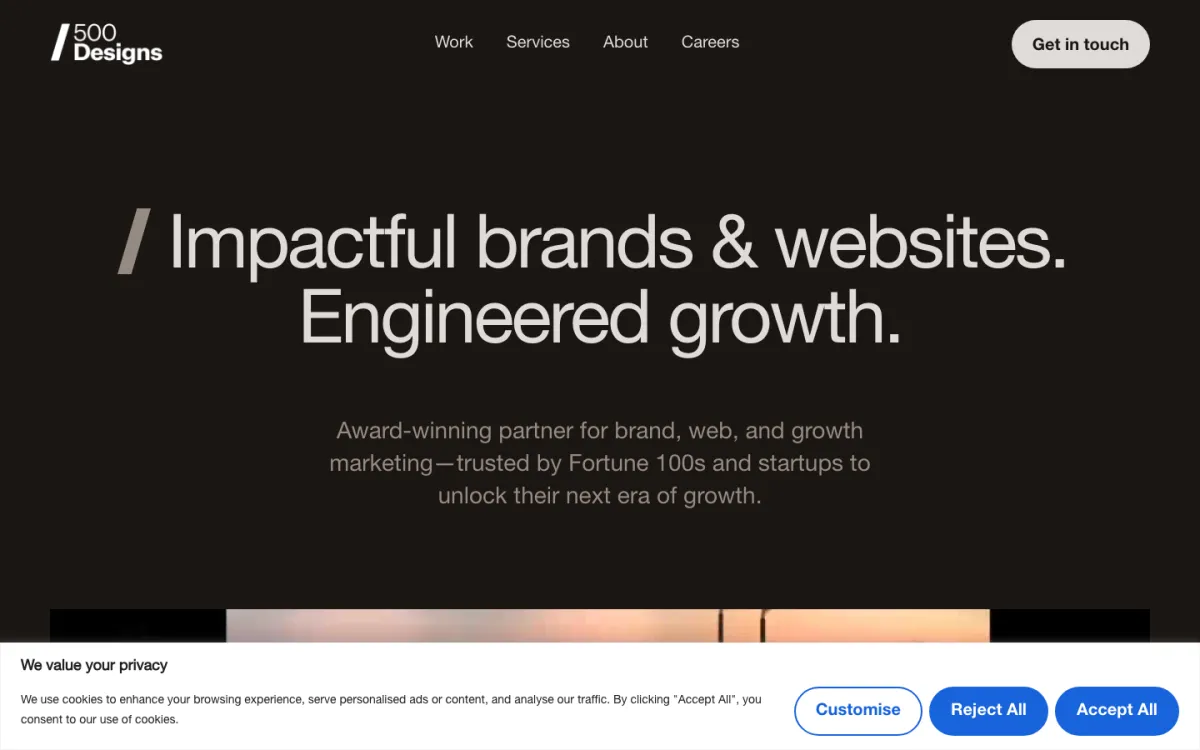 500 Designs homepage
