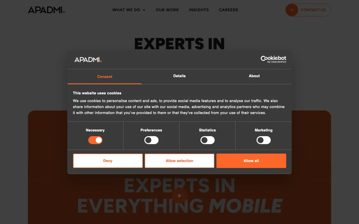 Apadmi homepage