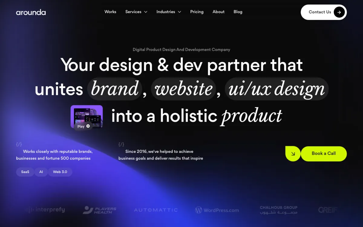 Arounda homepage