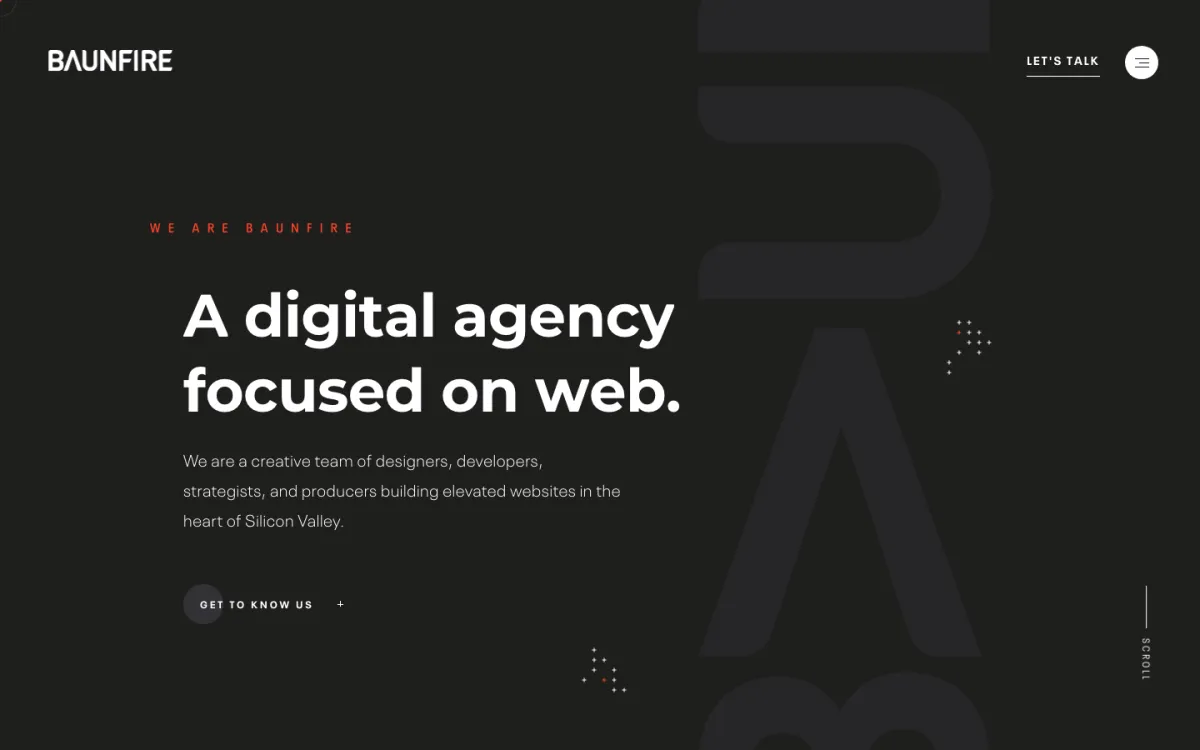 Baunfire homepage