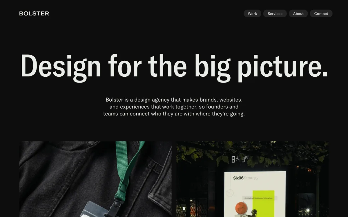Bolster homepage