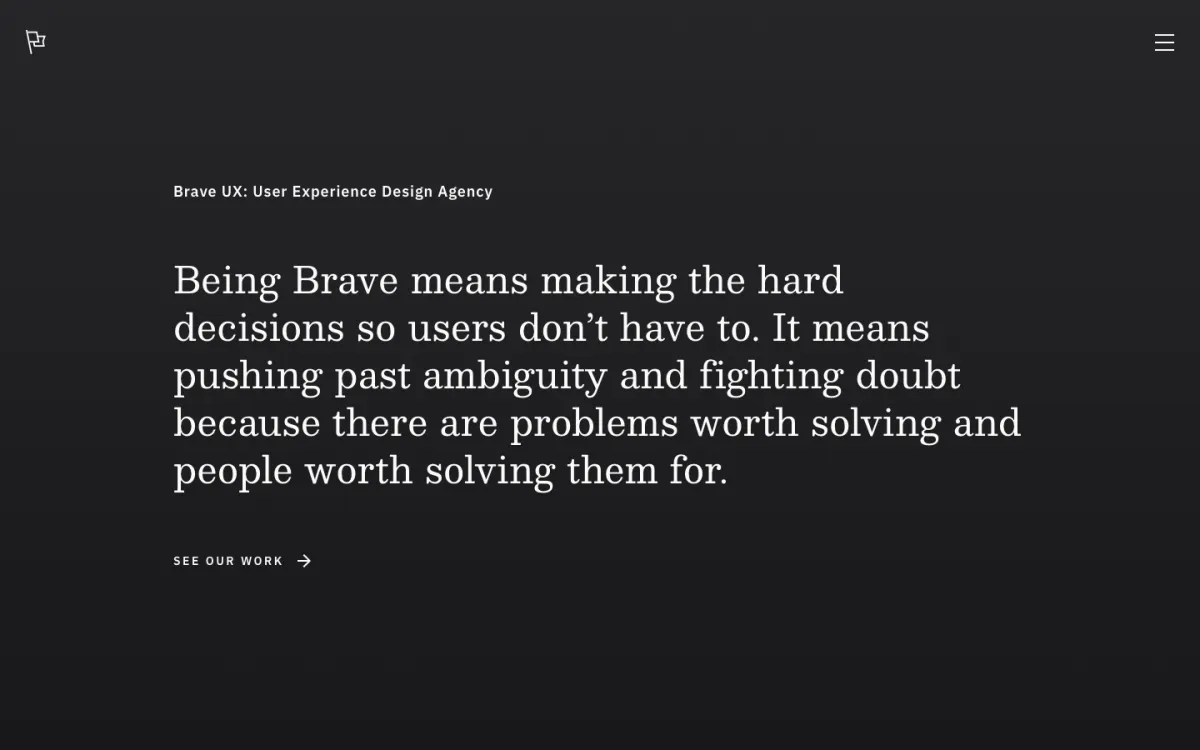 Brave UX homepage