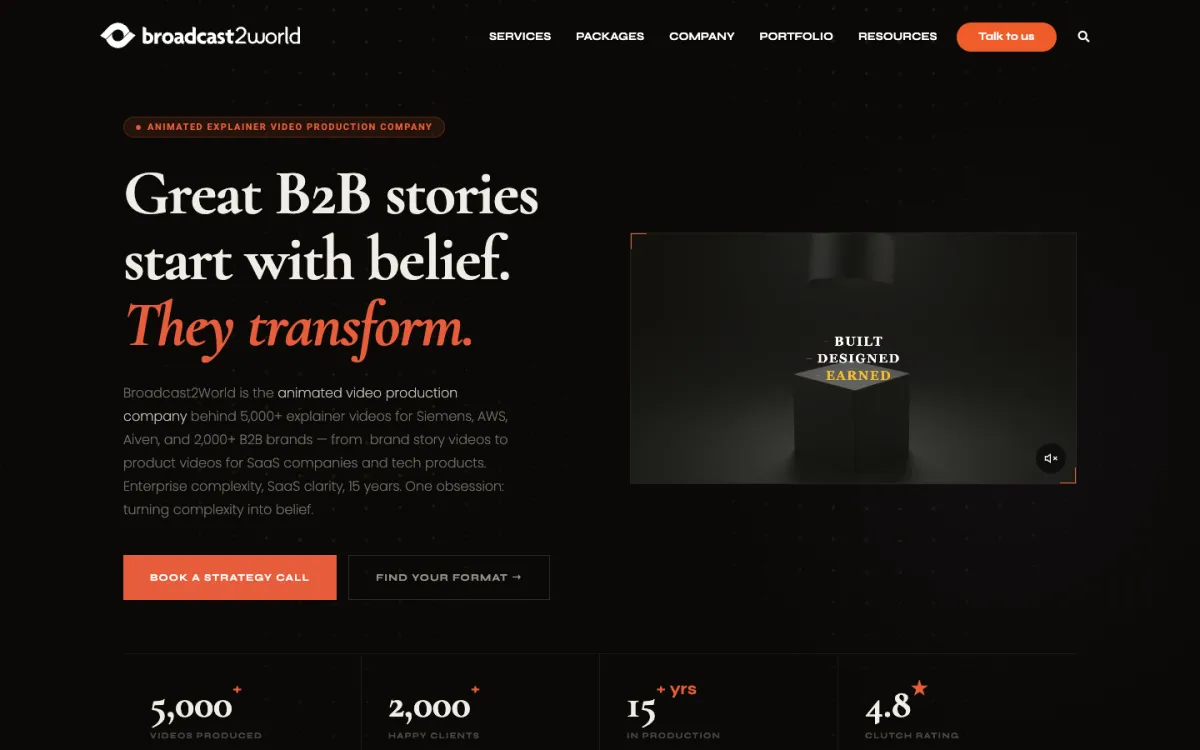 Broadcast2World homepage