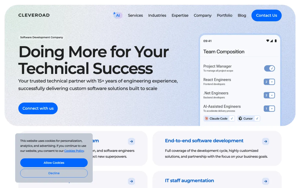 Cleveroad homepage