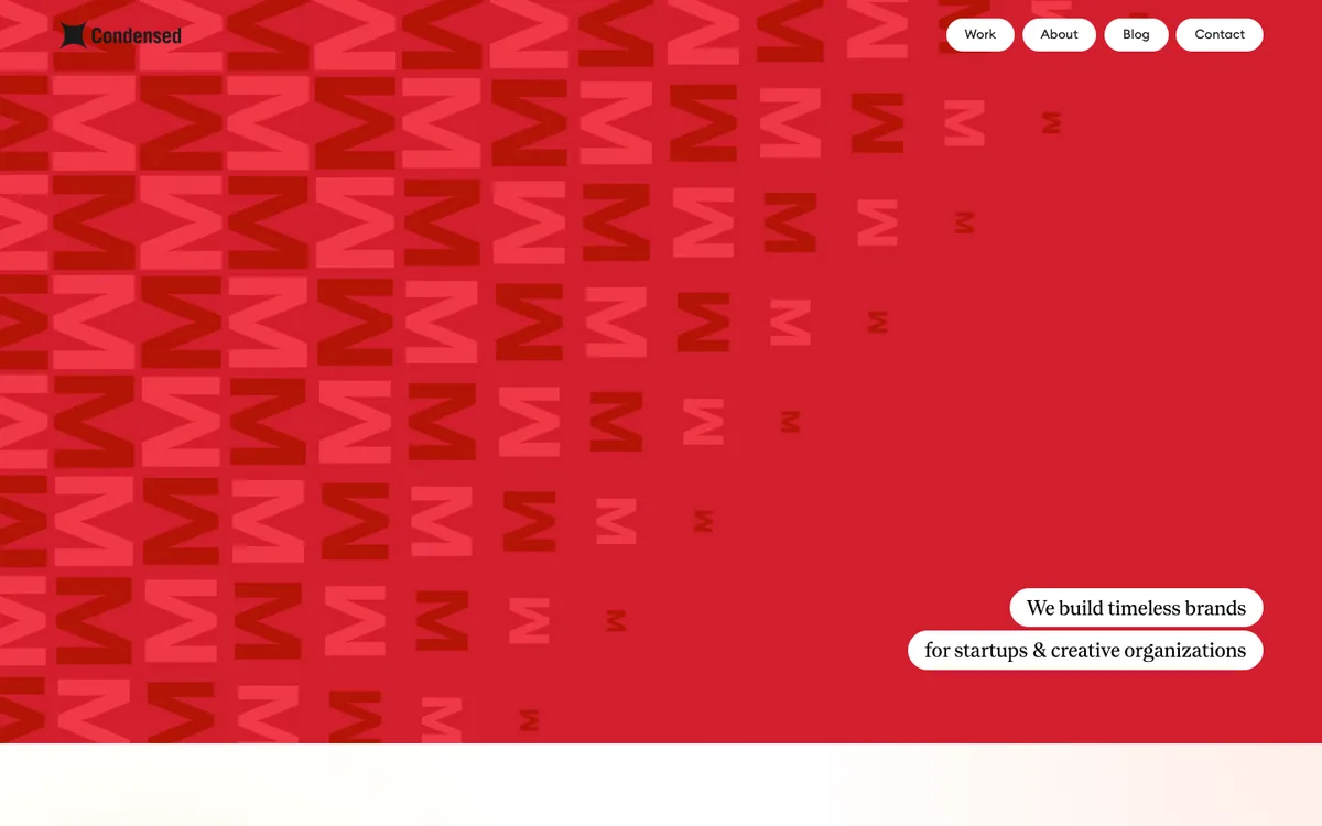 Condensed homepage