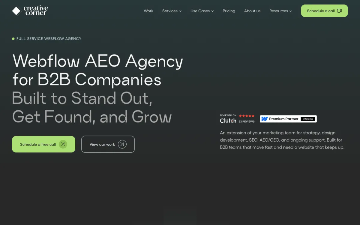 Creative Corner Studio homepage