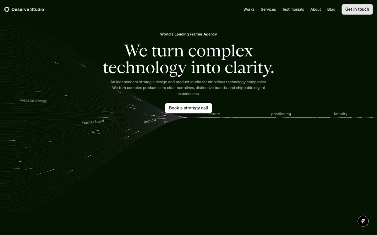 Deserve Studio homepage