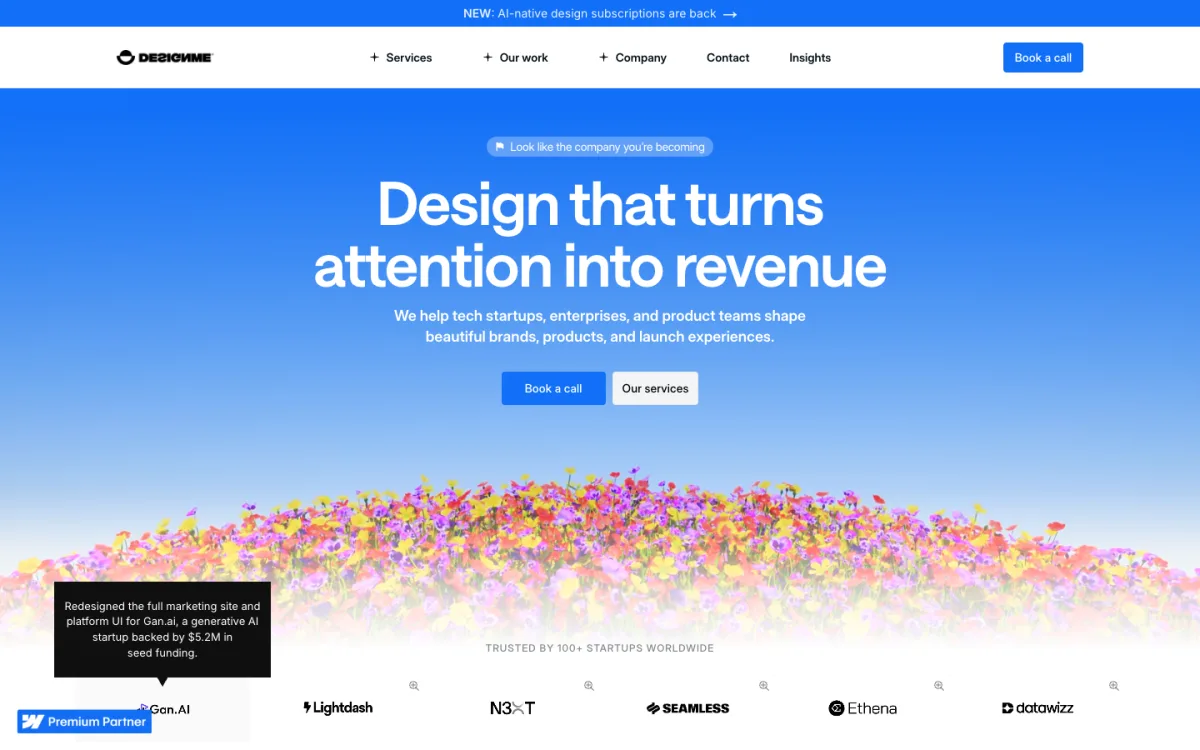 DesignMe homepage