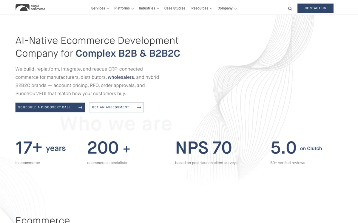 Elogic Commerce homepage