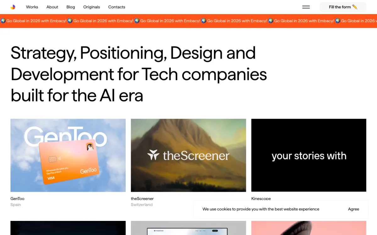Embacy homepage