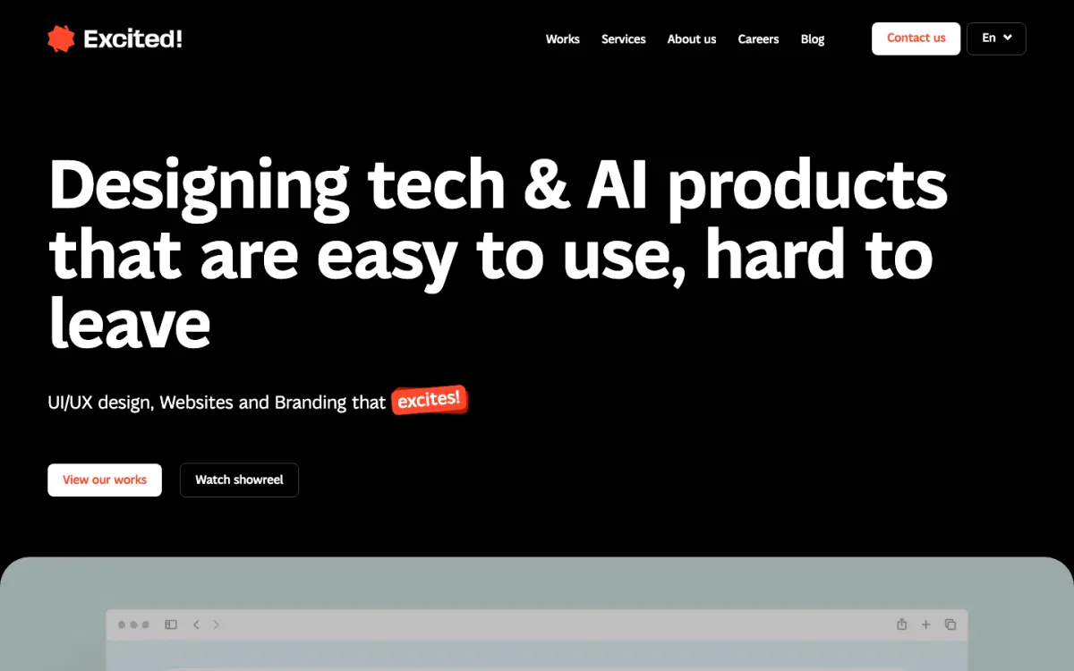 Excited homepage