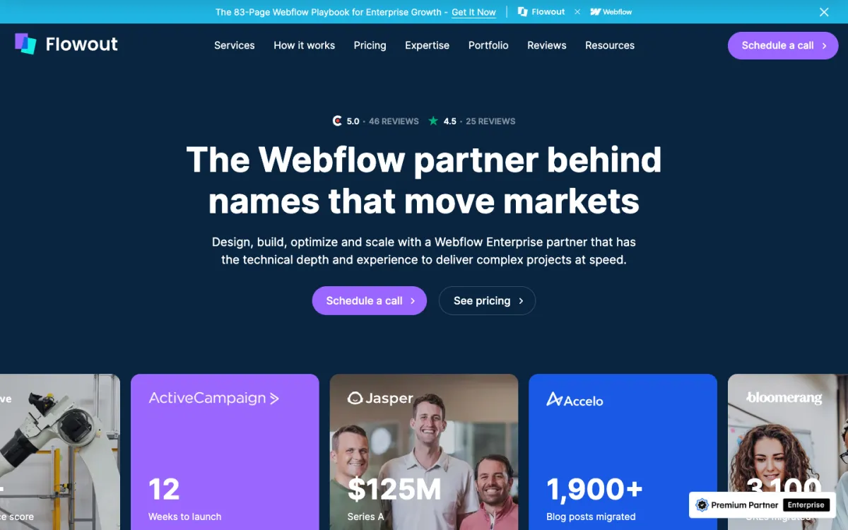 Flowout homepage