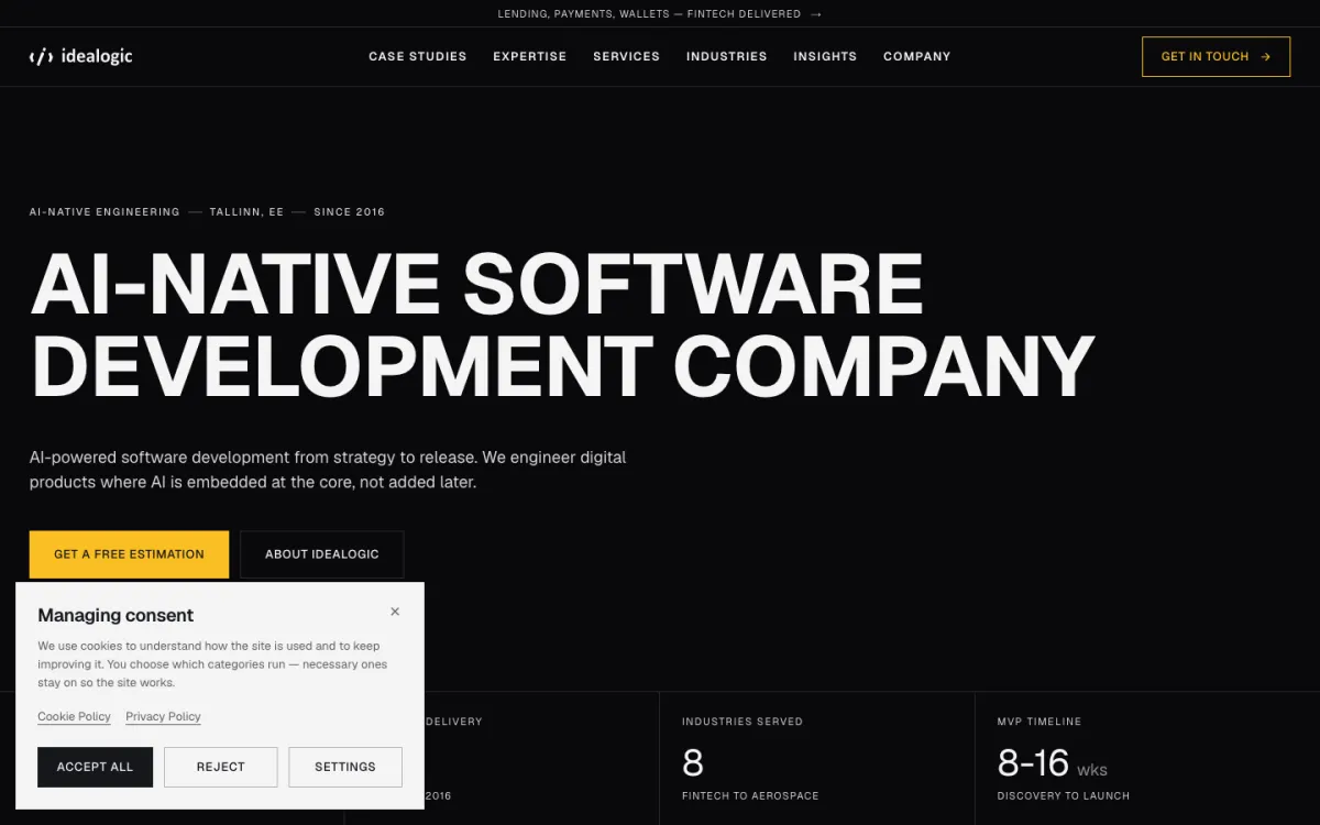 Idealogic homepage