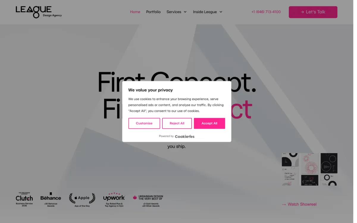 League Design Agency homepage
