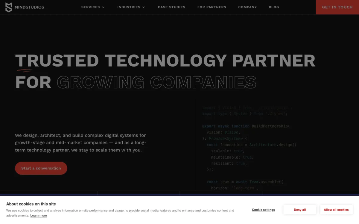 Mind Studios homepage