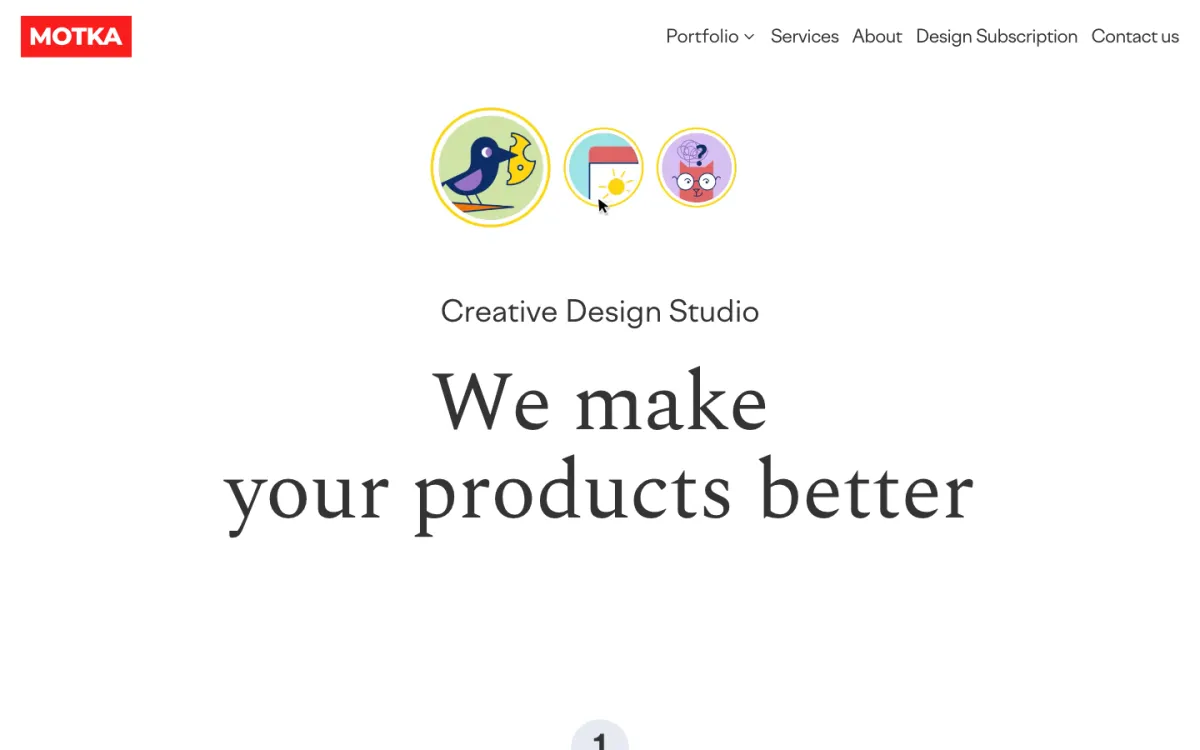 Motka Design Studio homepage