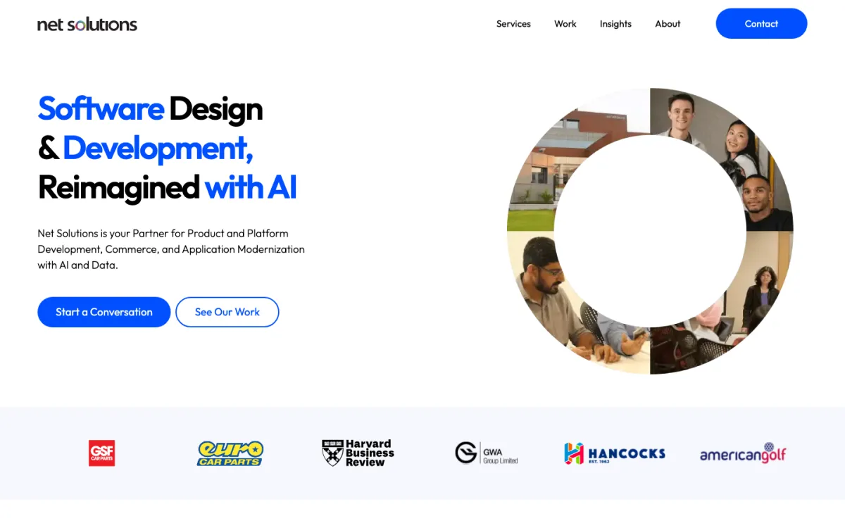 Net Solutions homepage