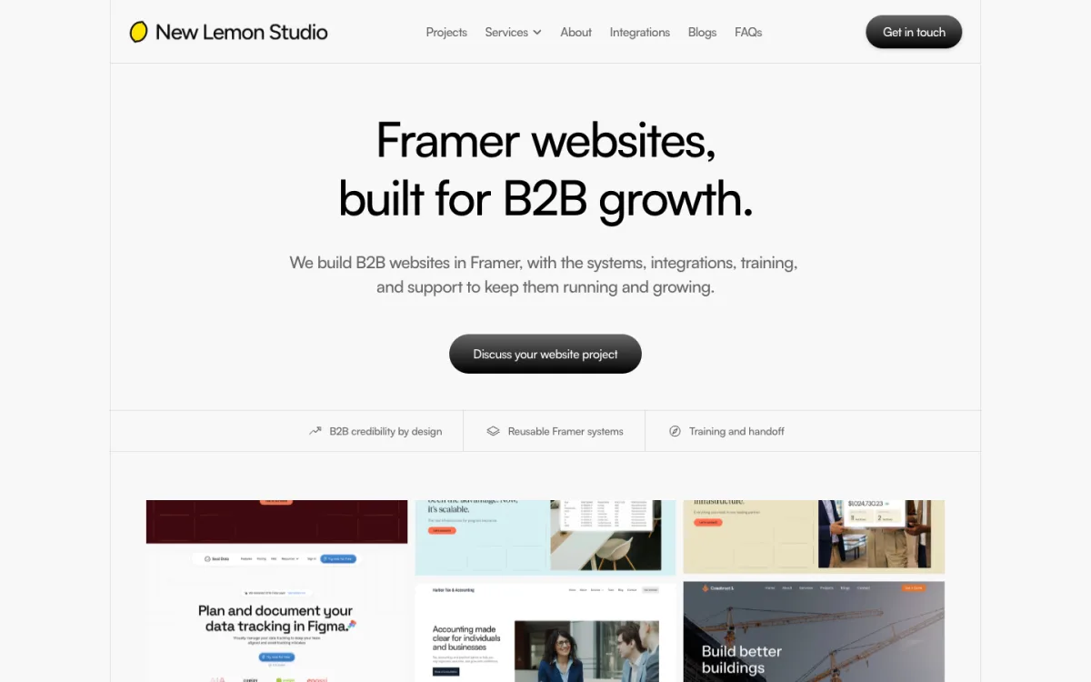 New Lemon Studio homepage