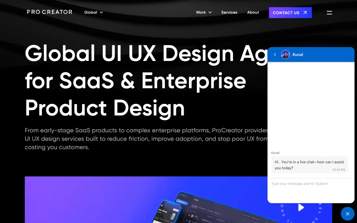 ProCreator Design homepage