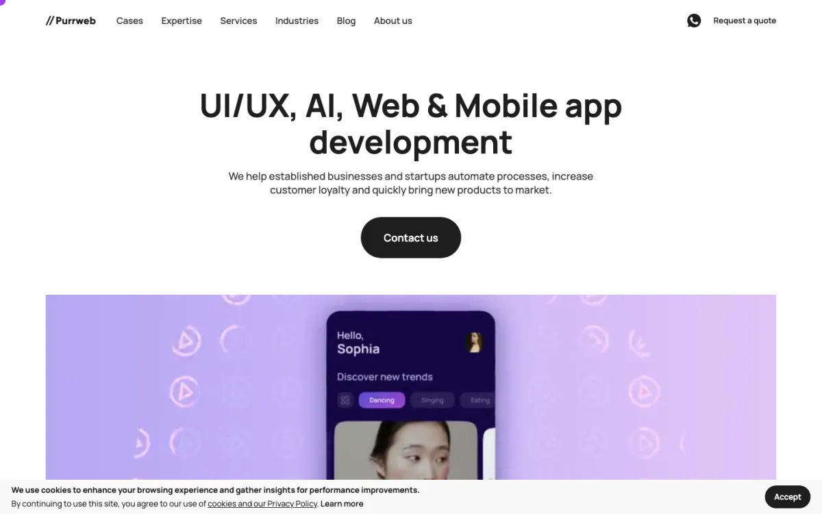 Purrweb homepage