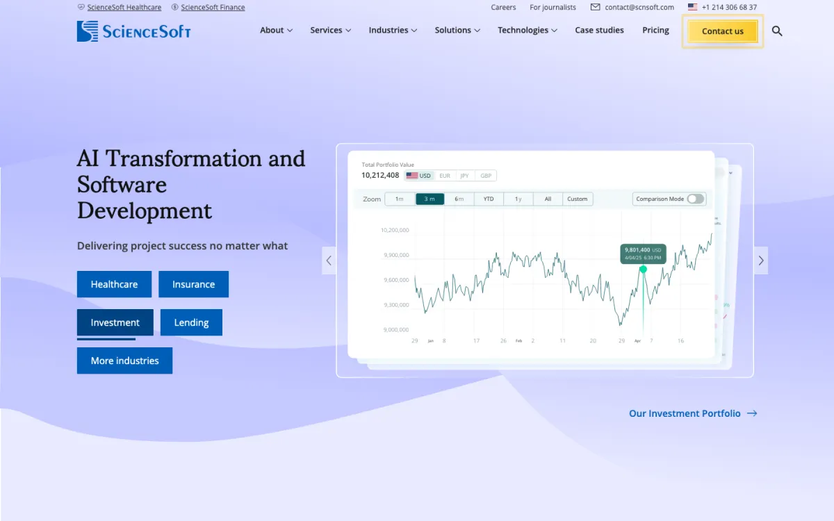 ScienceSoft homepage