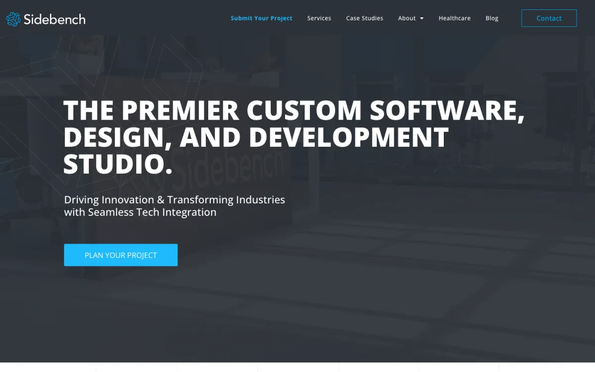 Sidebench homepage