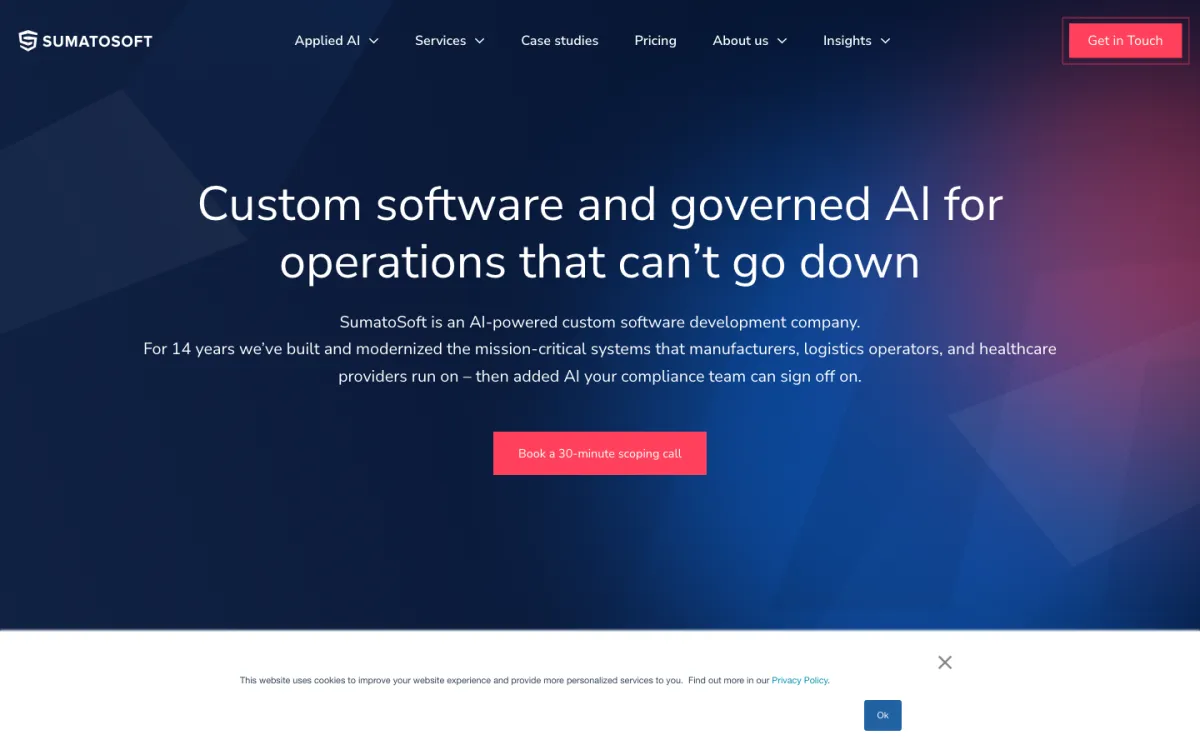 SumatoSoft homepage
