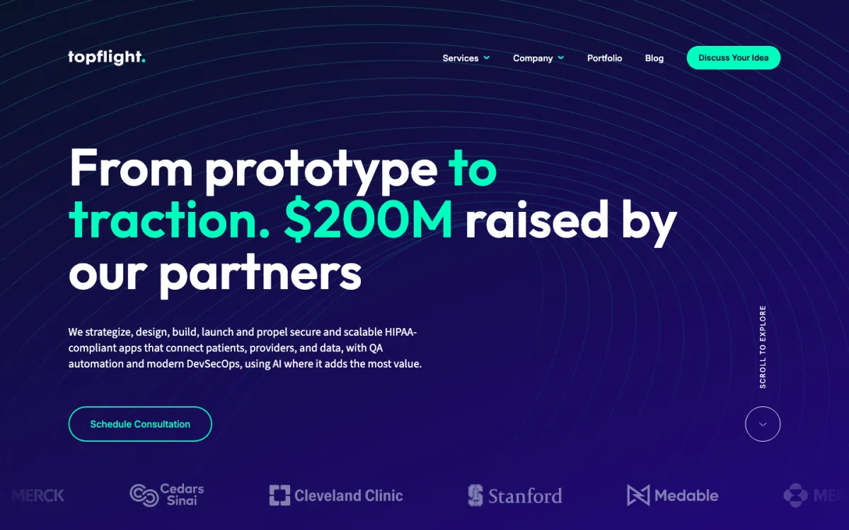 Topflight Apps homepage
