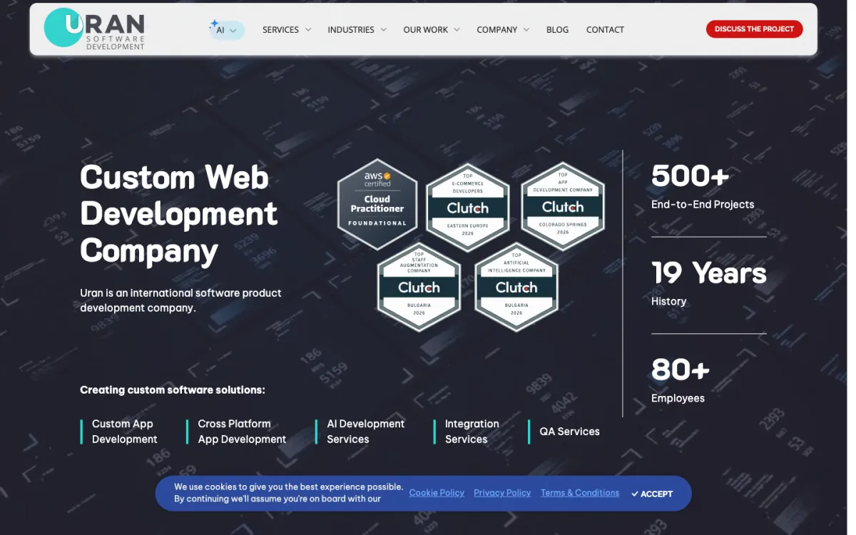 Uran Company homepage