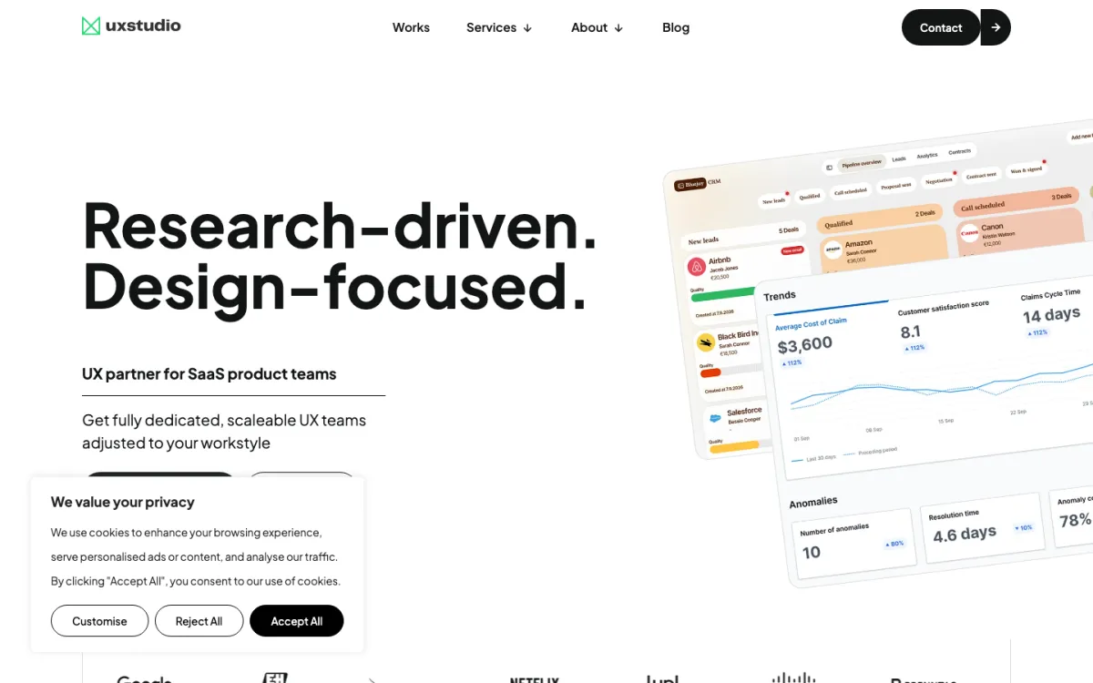 UX studio homepage