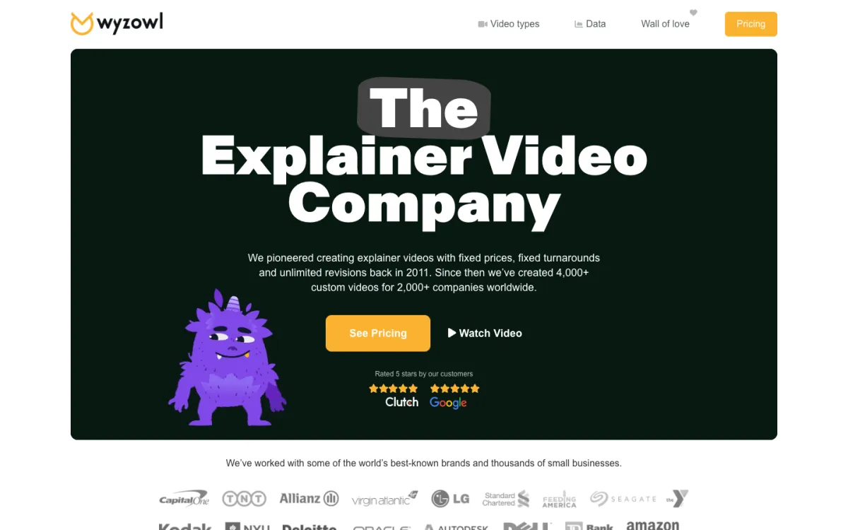 Wyzowl homepage